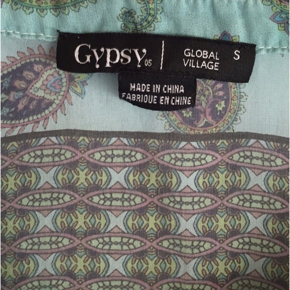 Gypsy 05 100% silk boho top - Picture 2 of 7